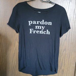 Pardon My French Graphic Tee Size Medium